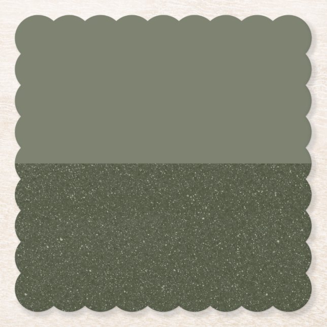 Sous-verre en papier divisé vert mousse sur mesure (Devant)