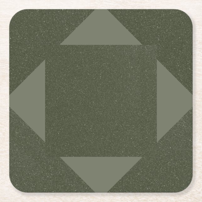 Sous-verre en papier encadré moderne - Vert mousse (Devant)