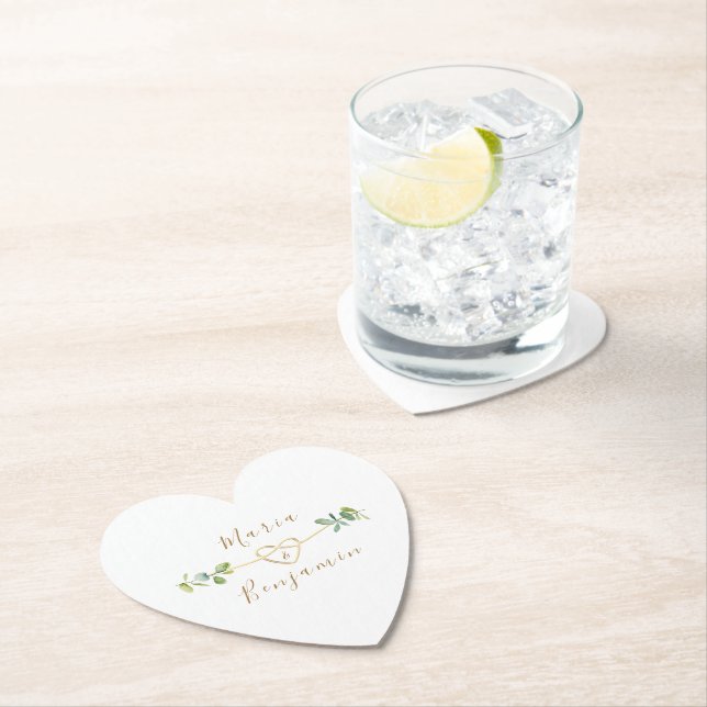 Sous-verre en papier Eucalyptus pour mariage (En situation)