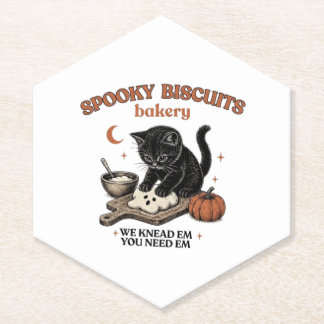 Sous-verre en papier Halloween Chat Noir