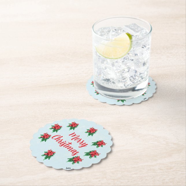 Sous-verre en papier : Joyeux Noël   (En situation)