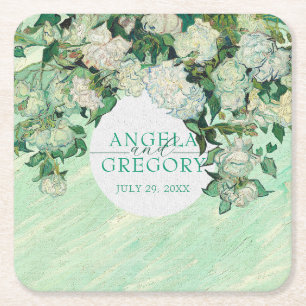Sous-verre en papier mariage Roses de Van Gogh