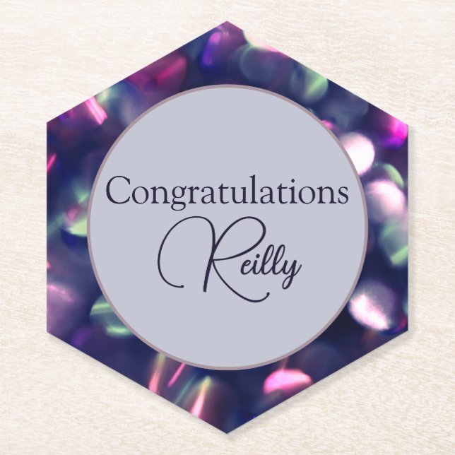 Sous-verre en papier personnalisable Berry Sparkle (Devant)