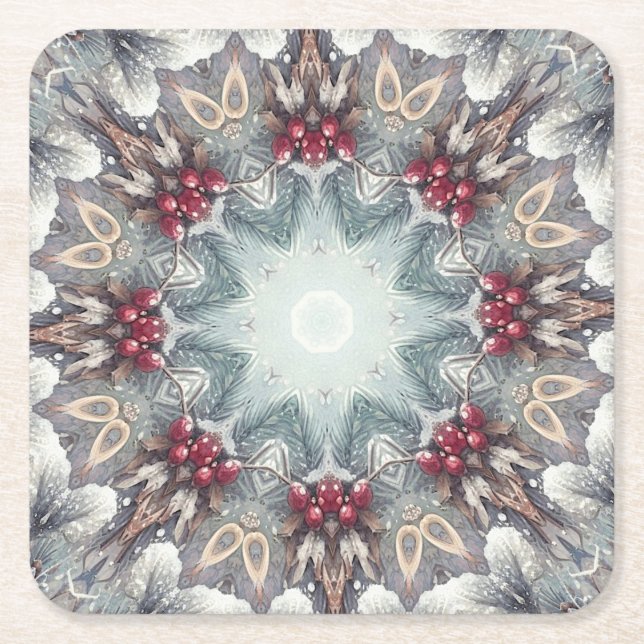 Sous-verre en papier pour les vacances d'hiver (Devant)