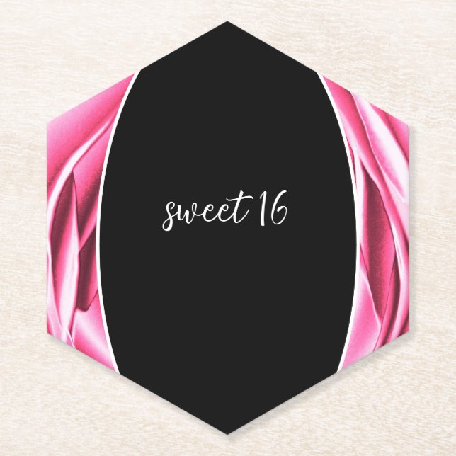 Sous-verre en papier rose rose (Devant)