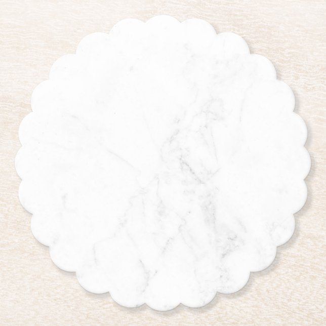 Sous-verre en papier rustique en marbre blanc simp (Devant)