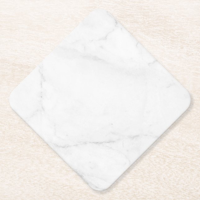 Sous-verre en papier rustique en marbre blanc simp (Devant)