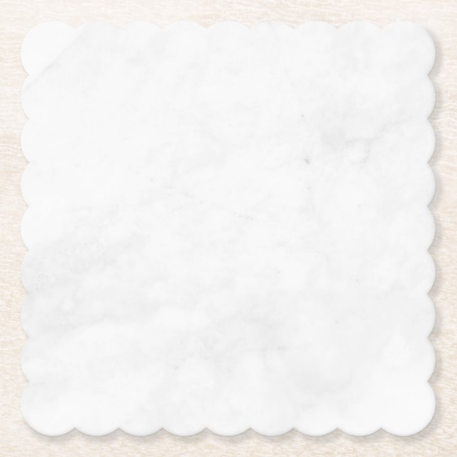 Sous-verre en papier rustique en marbre blanc simp (Devant)