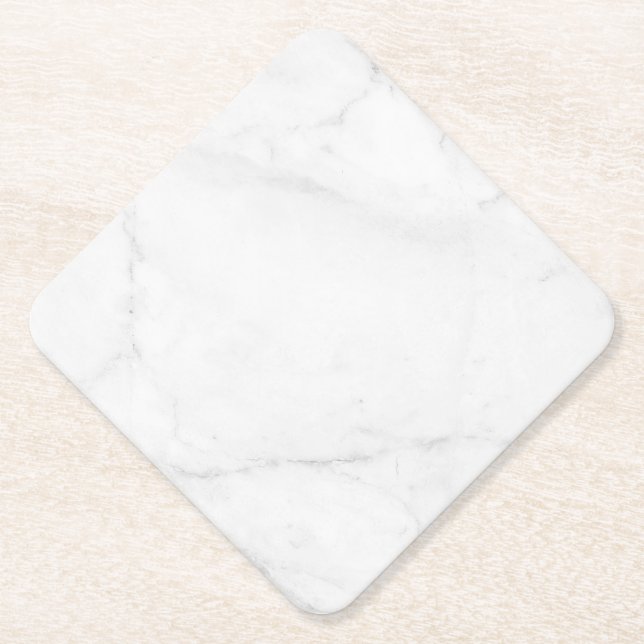 Sous-verre en papier rustique en marbre blanc simp (Devant)