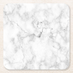 Sous-verre en papier rustique en marbre blanc simp