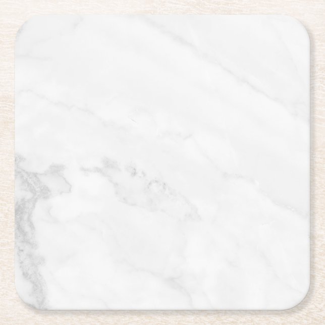 Sous-verre en papier rustique en marbre blanc simp (Devant)