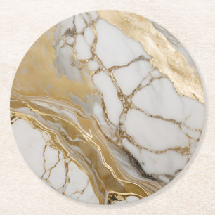 Sous-verre en papier rustique en marbre blanc simp