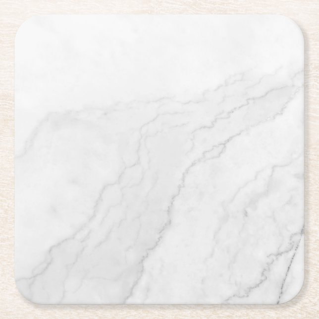Sous-verre en papier rustique en marbre blanc simp (Devant)