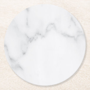 Sous-verre en papier rustique en marbre blanc simp