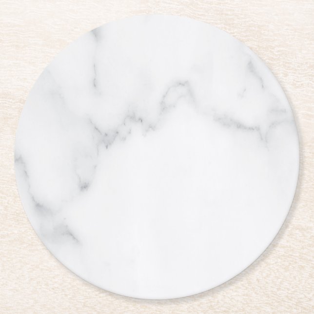 Sous-verre en papier rustique en marbre blanc simp (Devant)