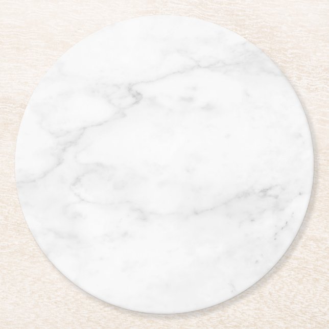 Sous-verre en papier rustique en marbre blanc simp (Devant)