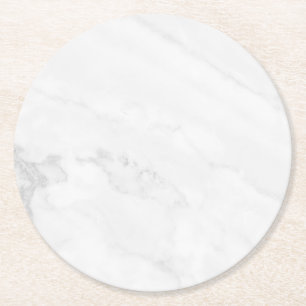 Sous-verre en papier rustique en marbre blanc simp