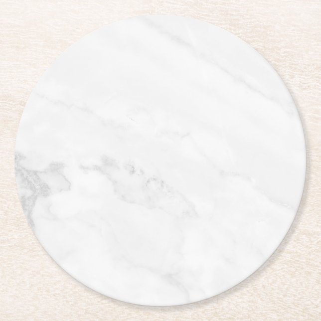 Sous-verre en papier rustique en marbre blanc simp (Devant)