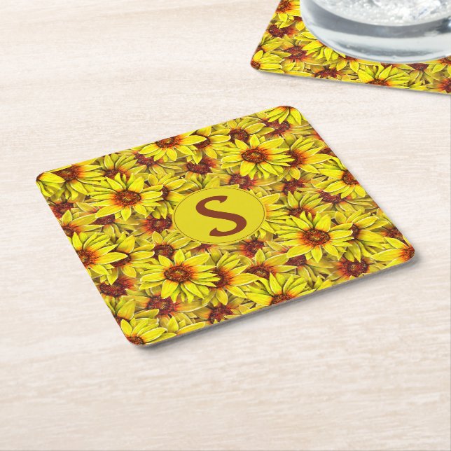 Sous-verre en papier Tournesol (Incliné)
