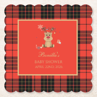 Sous-verre en papier vintage rouge foncé pour Baby