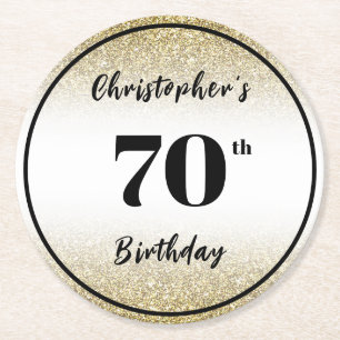 Sous-verre pour 70e anniversaire noir et or modern