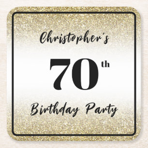 Sous-verre pour 70e anniversaire noir et or modern