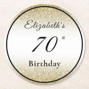 Sous-verre pour 70e anniversaire noir et or modern