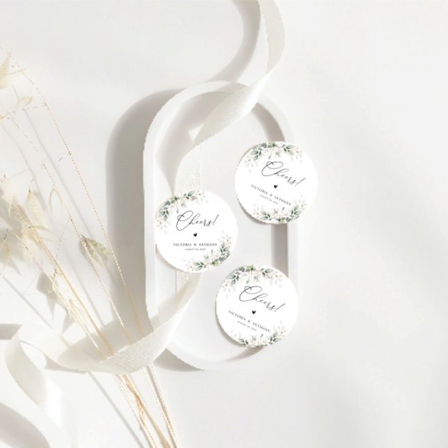 Sous-verre Rond Félicitations de Mariage Élégante  (Créateur téléchargé)