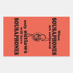 Sousaphones interdit Sticker Rectangulaire