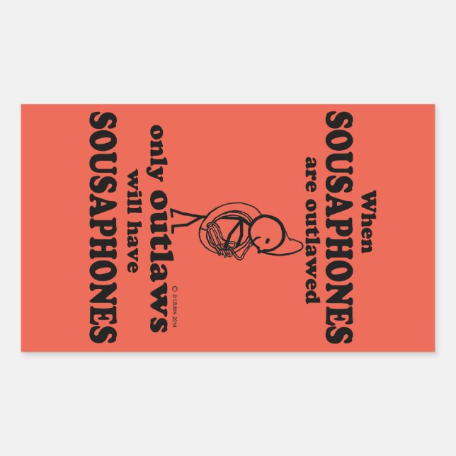 Sousaphones interdit Sticker Rectangulaire (Devant)