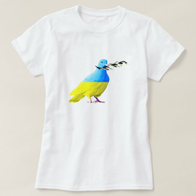 Soutenez la colombe de paix T-shirt ukrainien (Design devant)