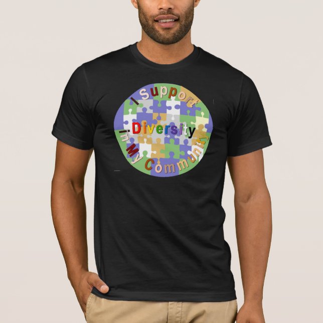 Soutenez la diversité dans mon T-shirt communautai (Devant)