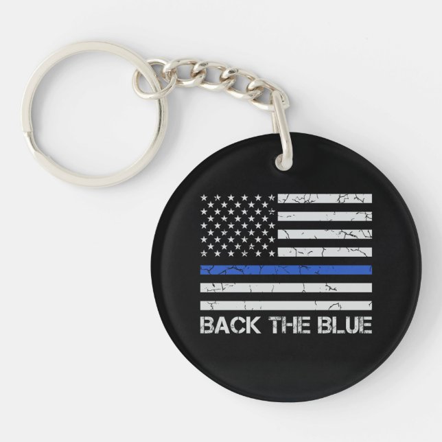 Soutenez la loi Bleue Porte-clés pour les forces d (Devant)