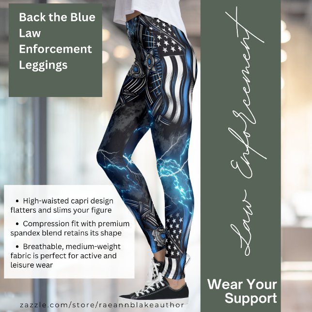 Soutenez les Blue Law Enforcement Leggings (Créateur téléchargé)