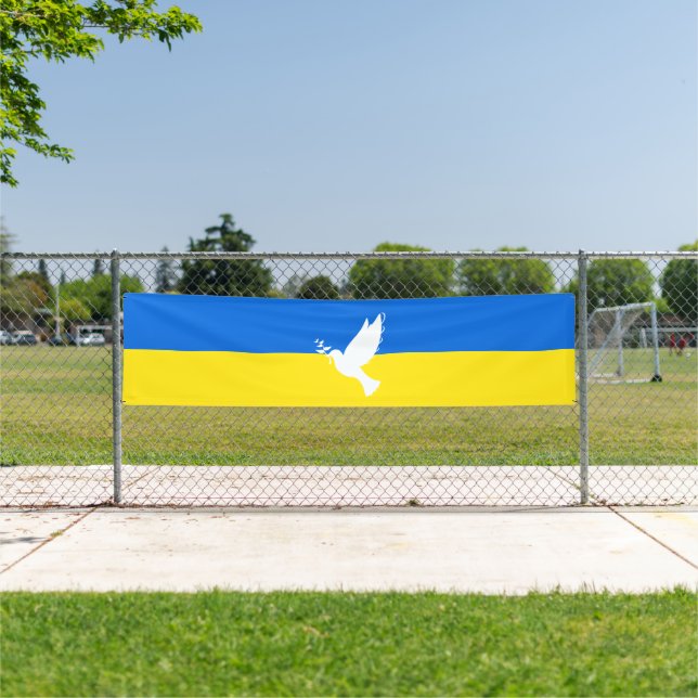 Soutenez l'Ukraine Bannière pacifiste Drapeau ukra (Insitu)