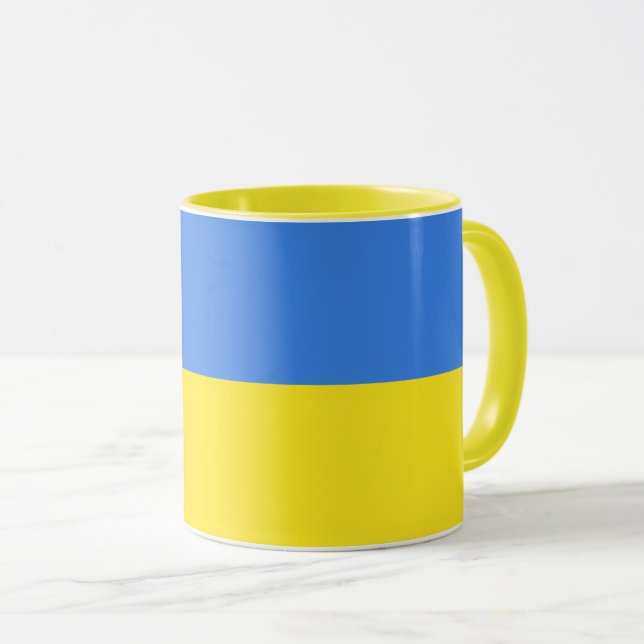 Soutenez l'Ukraine Café Mug drapeau ukrainien (Devant droit)