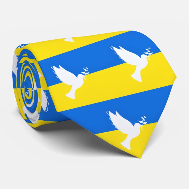 Soutenez l'Ukraine Cravate Peace Dove drapeau ukra (Roulé)