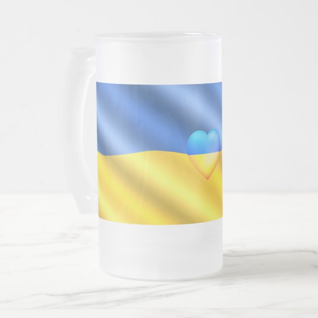 Soutenez l'Ukraine - Mug de bière en verre - Liber (Devant gauche)