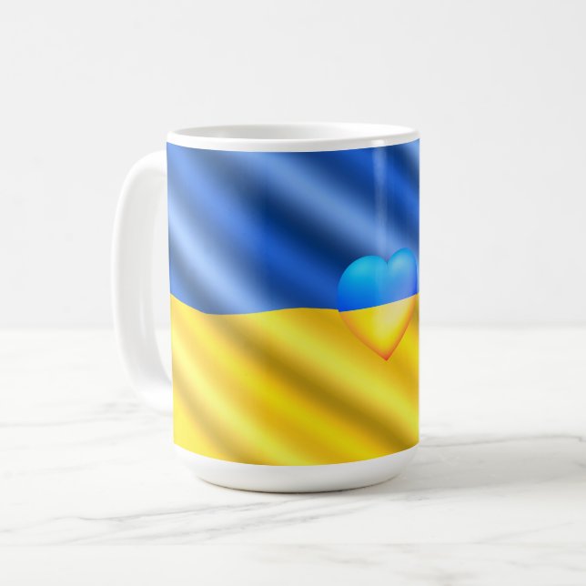 Soutenez l'Ukraine Mug drapeau ukrainien - Liberté (Devant gauche)