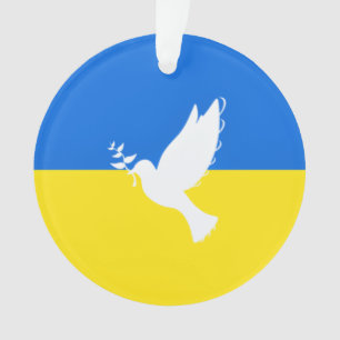 Soutenez l'Ukraine Ornament Peace Dove drapeau ukr