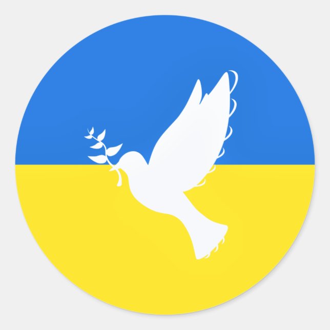 Soutenez l'Ukraine Sticker Peace Dove drapeau ukra (Devant)