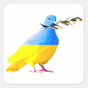 Soutenez l'Ukraine Sticker Peace Dove drapeau ukra