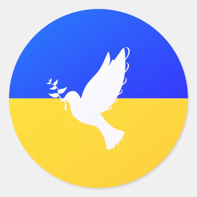 Soutenez l'Ukraine Stickers Peace Dove drapeau ukr (Devant)