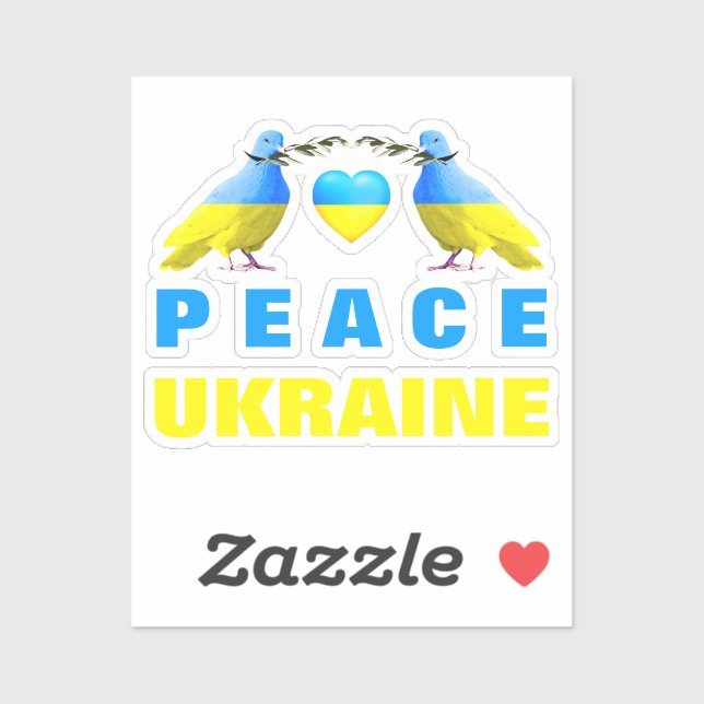 Soutenez l'Ukraine Stickers Peace Dove - Liberté (Feuille)