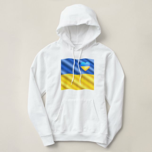 Soutenez l'Ukraine Sweat - shirt à capuche drapeau (Design devant)