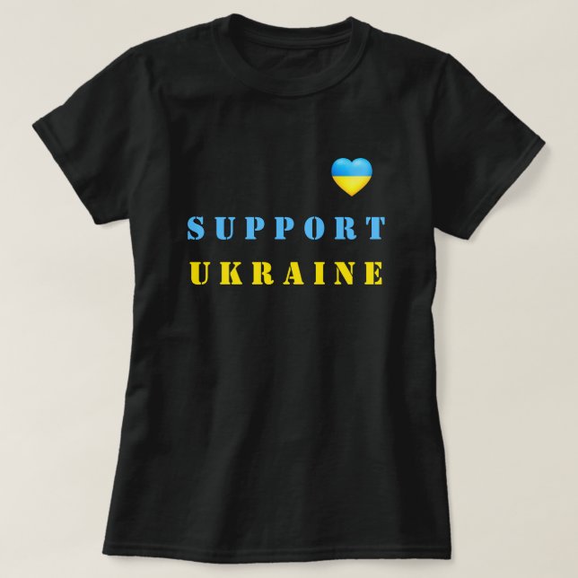 Soutenez L'Ukraine T-shirt ♡ Drapeau De L'Ukraine (Design devant)