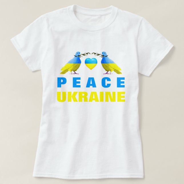 Soutenez l'Ukraine T-shirt Peace Dove - Liberté (Design devant)