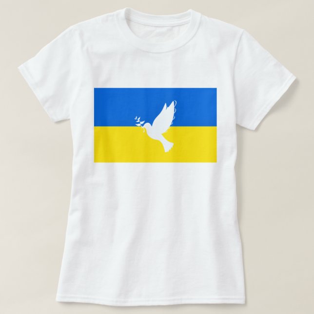 Soutenez l'Ukraine T-shirt Peace Dove - Liberté (Design devant)