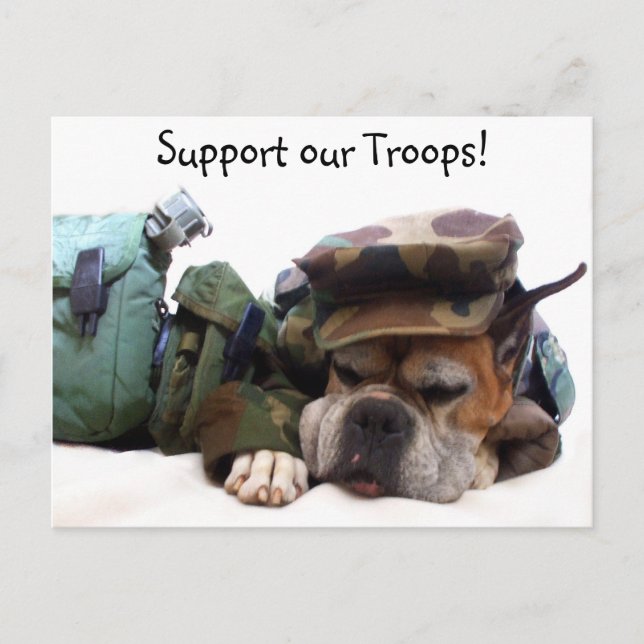 Soutenez nos troupes Boxer militaire carte postale (Devant)