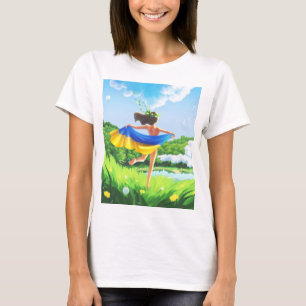 Soutenez Ukraine Paysage T-shirt drapeau ukrainien